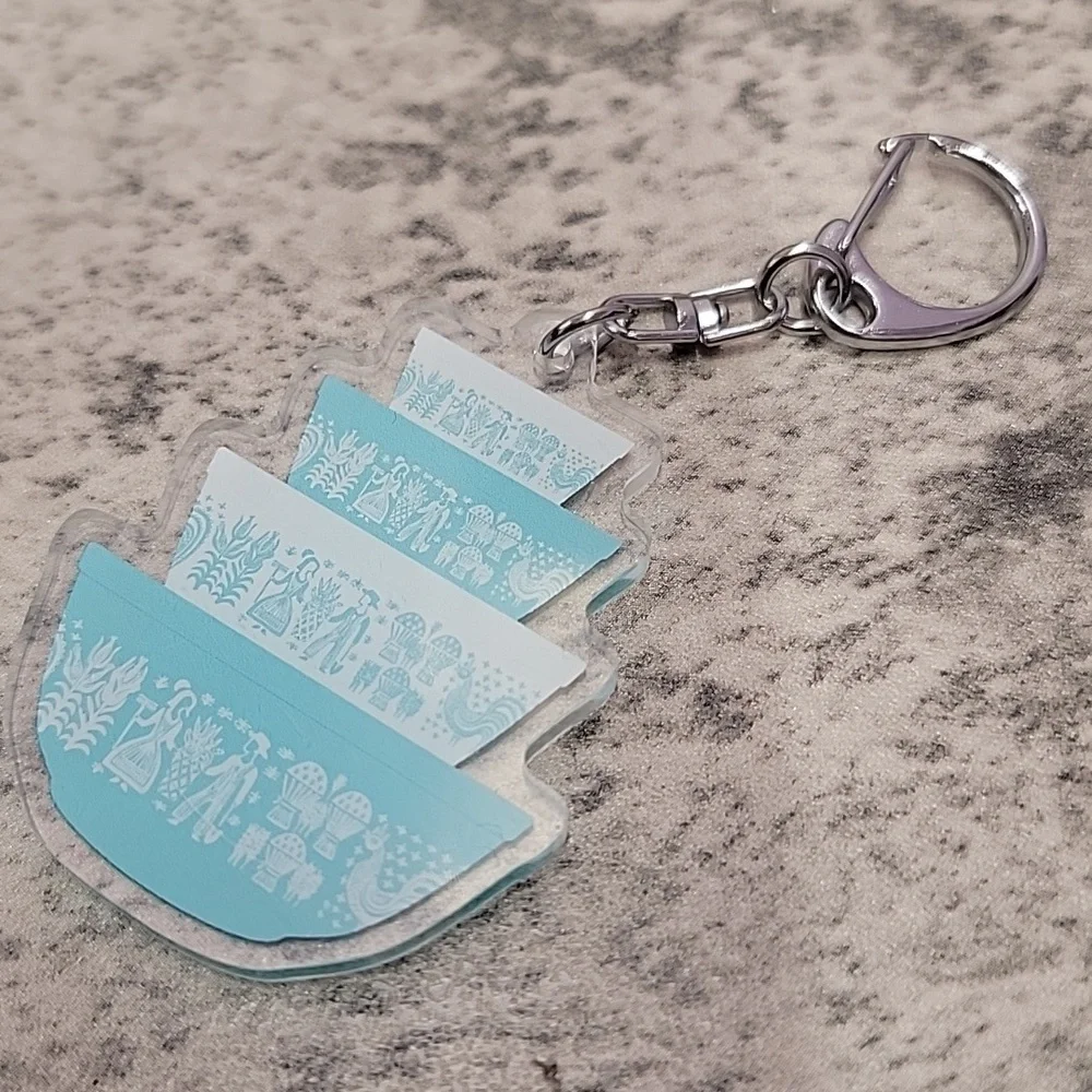 Pyrex Butterprint stack Keychain Keyring - Picture 2 of 2